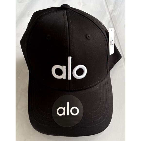 ALO Yoga Embroidered Off Duty Black White Adjustable Baseball Cap Hat NWT - Picture 9 of 9
